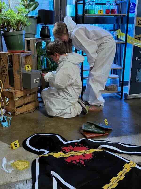 Forensic evidence being examined during an investigation